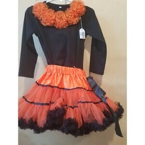 Toddler Girl Halloween Skirt and Black top